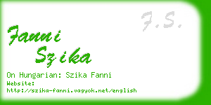 fanni szika business card